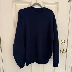 Alo domain oversized ribbed knot crew sweater